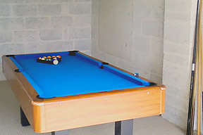 Pool table in games room