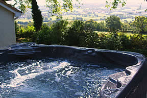 Large hot tub with a view