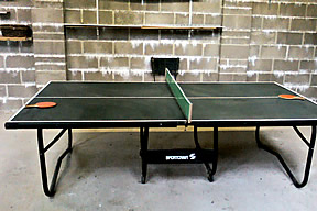 Table tennis in games room