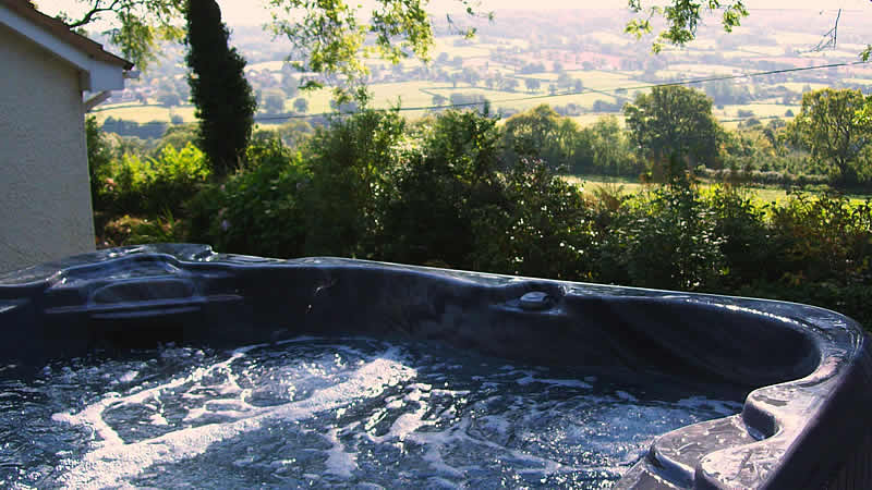 Hut tub overlooking Blackdown Hills